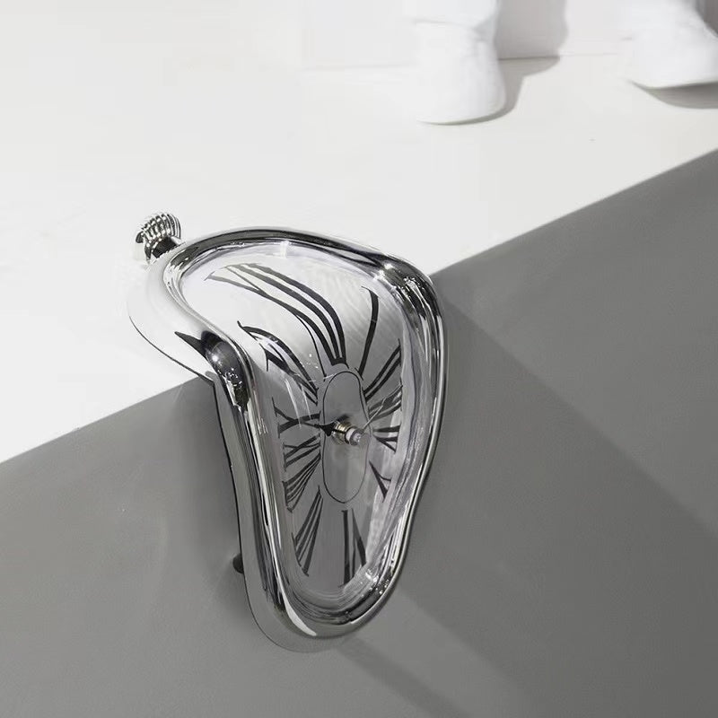 Melting Clock — Polished Silver