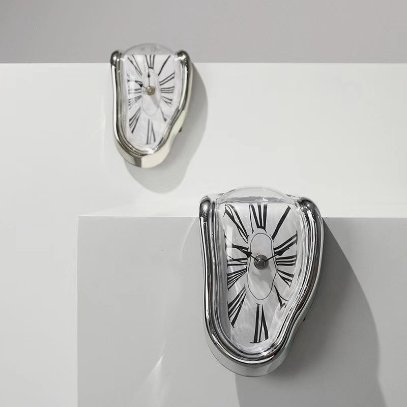 Melting Clock — Polished Silver
