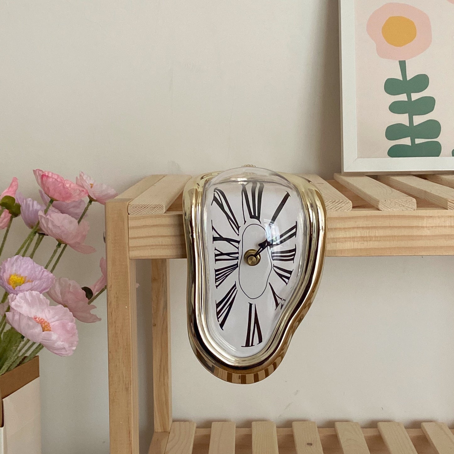 Melting Clock — Polished Gold
