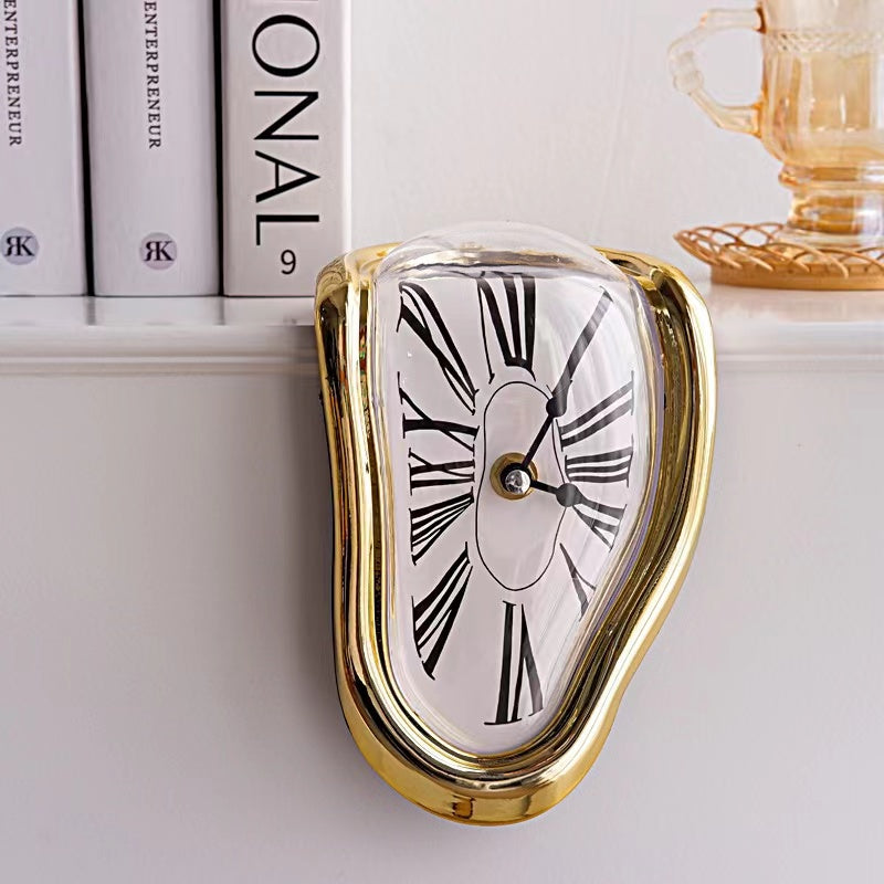 Melting Clock — Polished Gold
