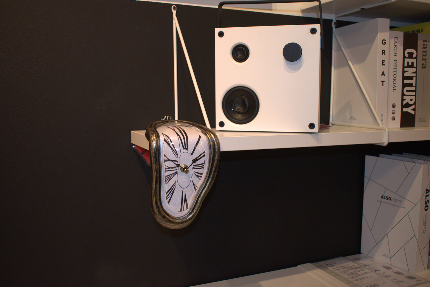 Melting Clock — Antique Black & Gold
